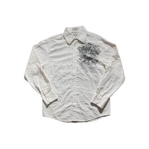 Vintage Eighty Eight Affliction Style Grunge Button Up Graphic Long Sleeve Sz M